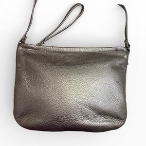 Rough & tumble silver pewter leather crossbody bag